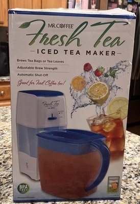 Mr. Coffee Fresh Tea Fast Brewing 3-Quart Iced Tea Maker (TM75 BLUE) Open Box