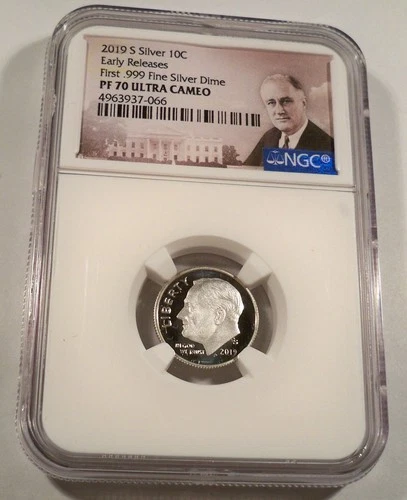 2019-S 10c .999 SILVER NGC PF70UCAM ROOSEVELT DIME PROOF ULTRA CAMEO PR 70 ER