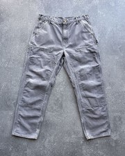Vintage 90s Carhartt Double Knee Pants Men's 34 Gray Made in USA Carpenter