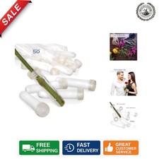 Durable 3.5" Clear Plastic Flower Tubes   Perfect for Single Stem Florals, 50 ct