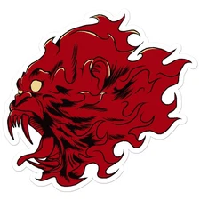 Gorilla Demon Flames - Vinyl Decal Sticker - Car Window Laptop - ebn8182