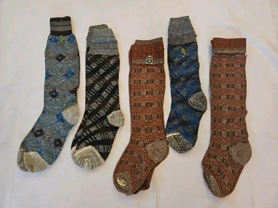 5 Pair 1920s Vintage Hosiery Stockings Socks Rare Patterned Argyle Knee High NOS - Photo 1/4