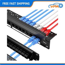 24 Port Cat6 Patch Panel, UTP 19-Inch 1U,10G Pass-Through Keystone RJ45 Coupler