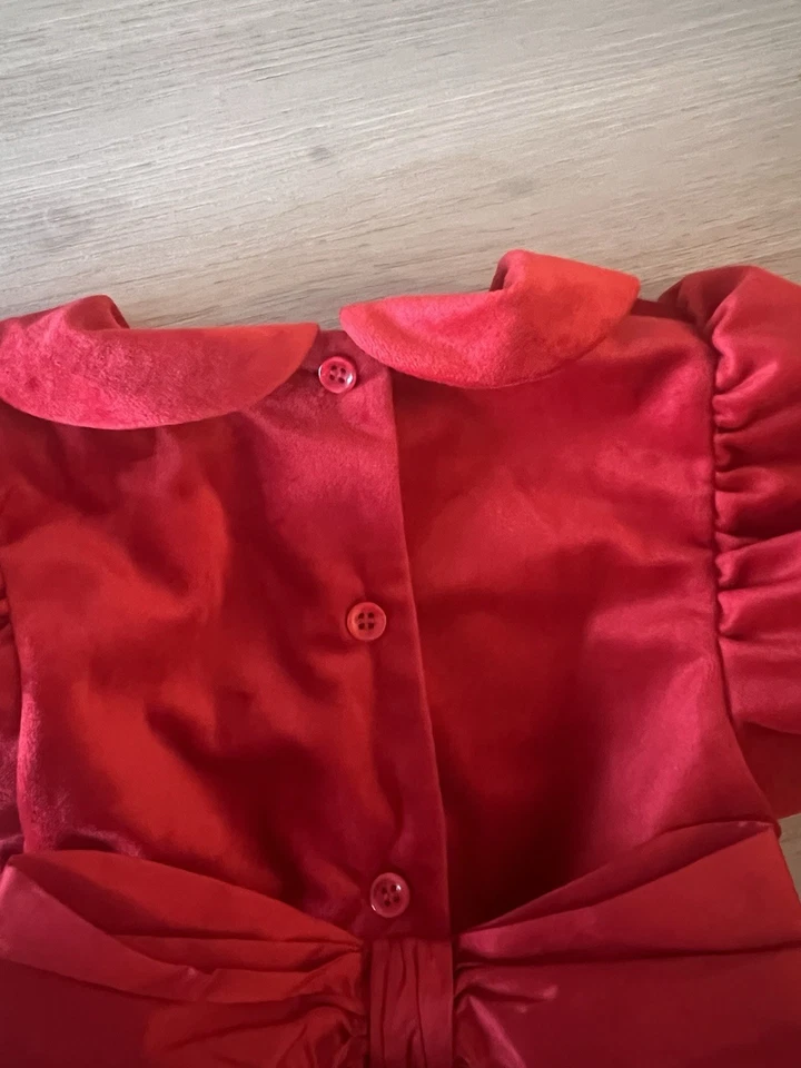 Next Vestido de terciopelo rojo con lazo talla 2-3 Foto 3 de 4