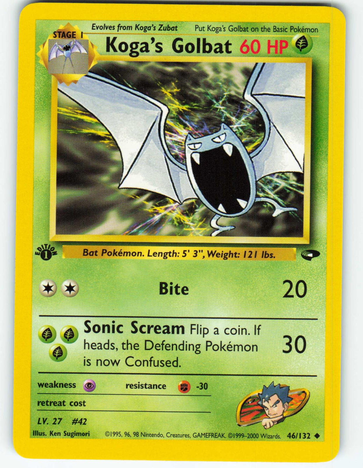 Koga's Golbat - 1st Edition - 46/132 Gym Challenge - Pokémon TCG - 2000