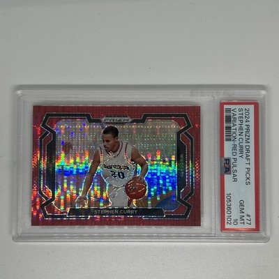 2024 Prizm Draft Picks Collegiate Stephen Curry Red Pulsar VAR #/299 PSA 10