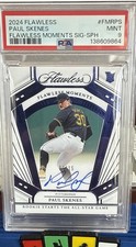 2024 Panini Flawless Moments Paul Skenes RC Rookie ON CARD AUTO /15 PSA 9