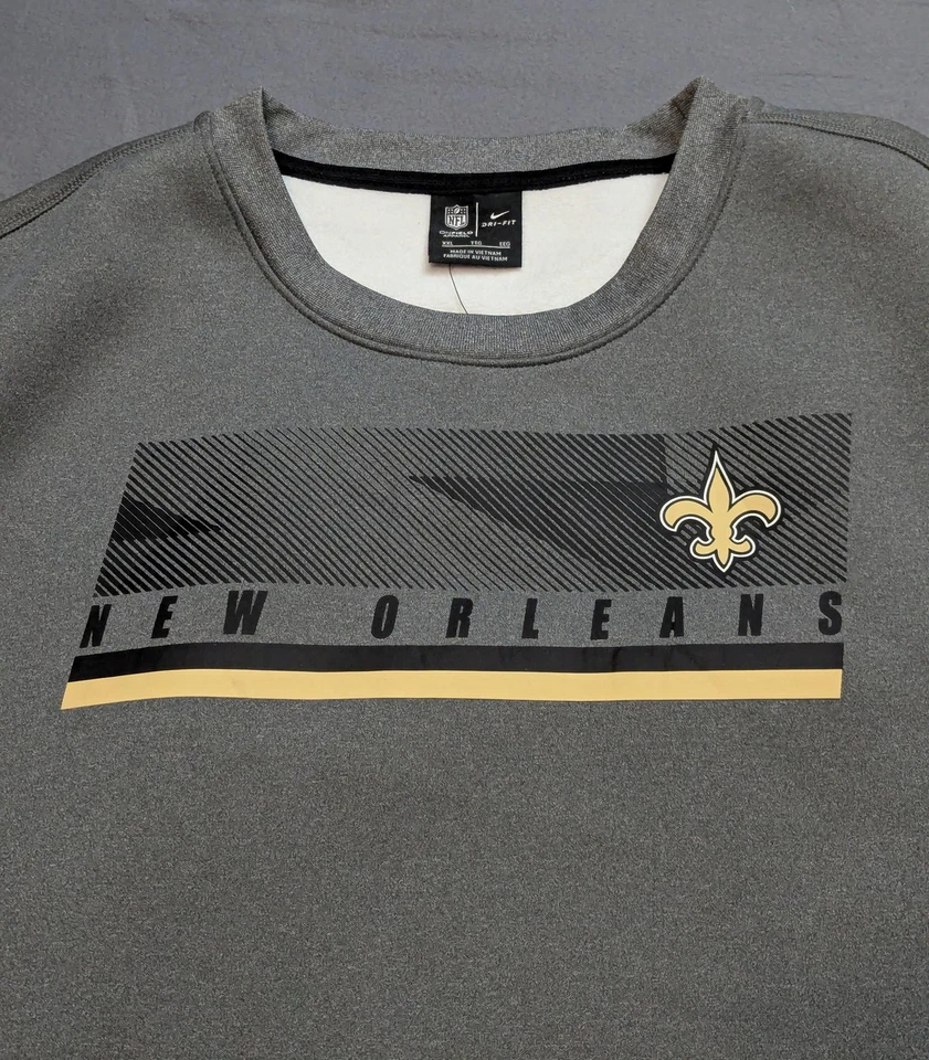 Nike New Orleans Saints Sweatshirt Mens 2XL On Field NFL Therma Heavyweight - Image 3 of 4