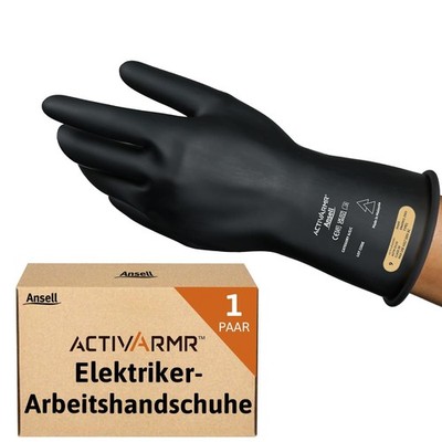 Ansell ActivArmr RIG011Y Schutzhandschuhe Schwarz XL Elektriker Handschuh Gr. 20