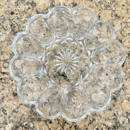 Vtg Anchor Hocking Fairfield Deviled Egg Plate 10" Excellent Shape