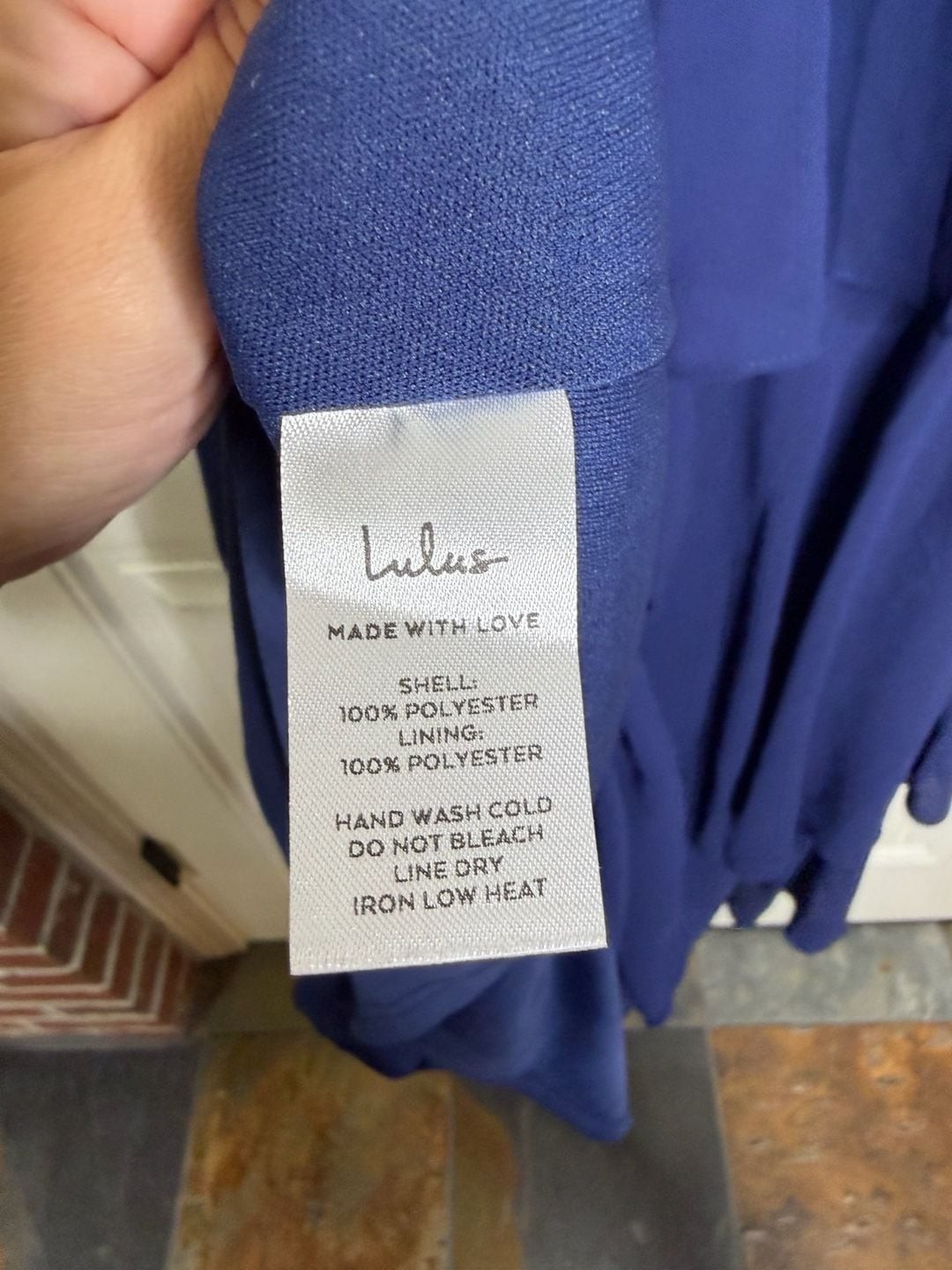 Lulus Navy Blue Tiered Maxi Dress Size XS V-Neck Chiffon Ruffle Slit new without, photo 6