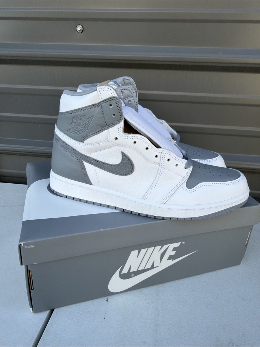Nike Air Jordan 1 Retro High OG Stealth White Gray Mens 555088-037