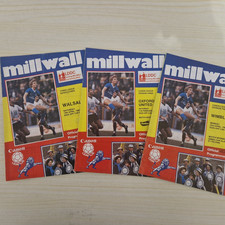 3  x Millwall home programmes 1983/84 (Wimbledon, Walsall & Oxford)