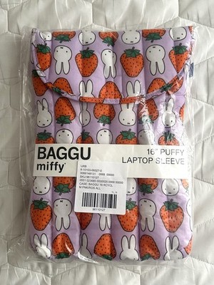 Baggu Strawberry Miffy Puffy 16” Laptop Sleeve New with Tags! Cute