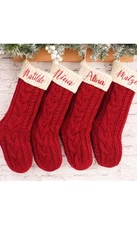 Christmas Stockings with Names Monogram, 18” Custom Embroidery