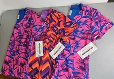 3 Skechers Barco Uniform Women's Scrub Tops Women Set M  Geometric