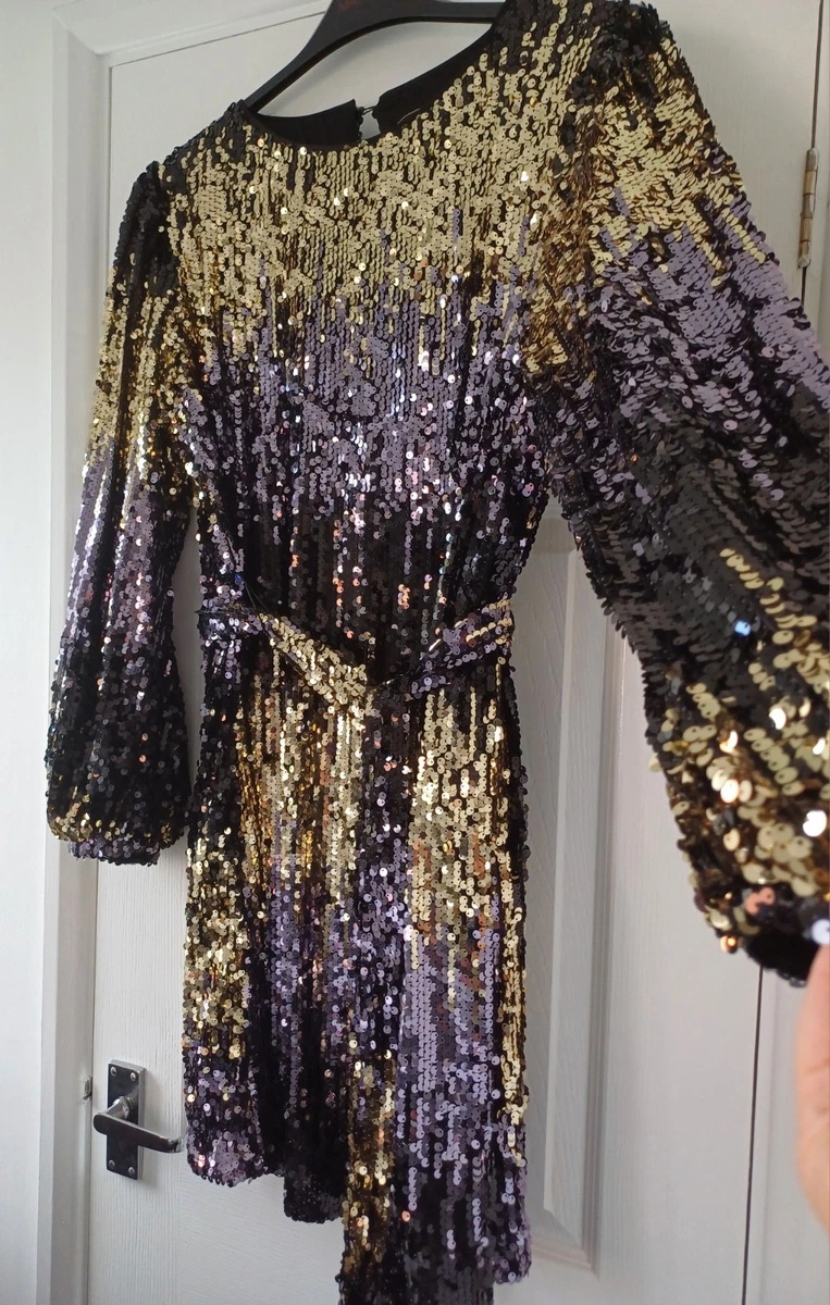 lipsy black and gold sequin dress Women's Long Sleeve for sale inner diameter 28mm
