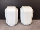 Vintage  Art Deco 1930's  Milk Glass Vanity Lamp Shades/ Covers Bathroom Fixture