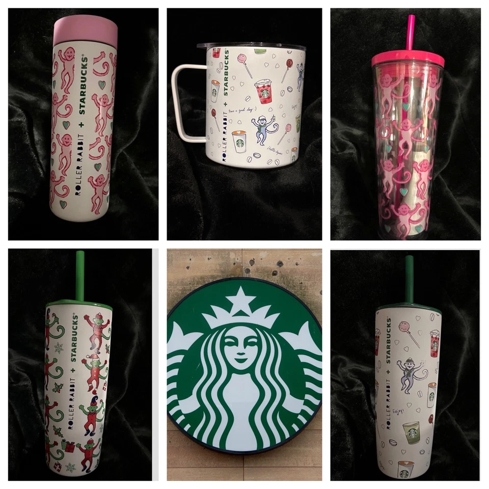 NUEVO ⭐ Starbucks X Roller Rabbit 2025 Vaso Mono Acero Inoxidable Difícil de Encontrar Foto 4 de 4