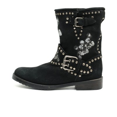 Frye Damen 3476700-BLK Stiefel Schwarz Wildleder Boots Bikerstiefel EU 39
