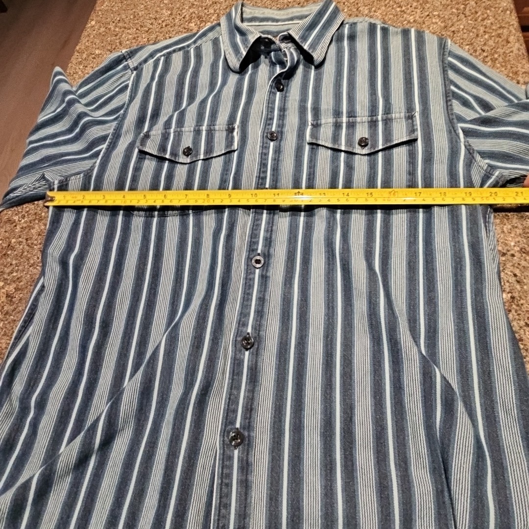 Pendleton Western Vertical Striped Blue Shirt Men… - image 5