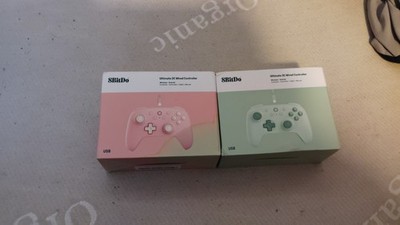 8BitDo Ultimate 2C Wired PC Controllers x2 (Peach and Green) - New/Sealed!