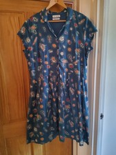 Seasalt Blue Lottie Lobster Picnic Print Dress sz 20