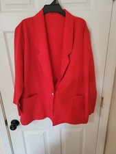 Stylish vintage women's blazer in a vibrant red color,size 16,