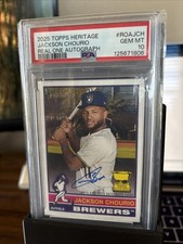 2025 Topps Heritage - Real One AUTO Jackson Chourio BREWERS GOLD CUP PSA 10 💎