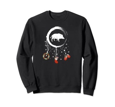Joy Hunter Dream Catcher Merry Christmas Boar Sweatshirtfrom JP