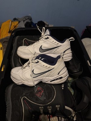 Nike Air Monarch IV Men's Sneakers White/Black/Blue, Size 8.5