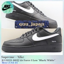 Size 10.5 - Supreme x Nike Air Force 1 Low Box Logo - Black White