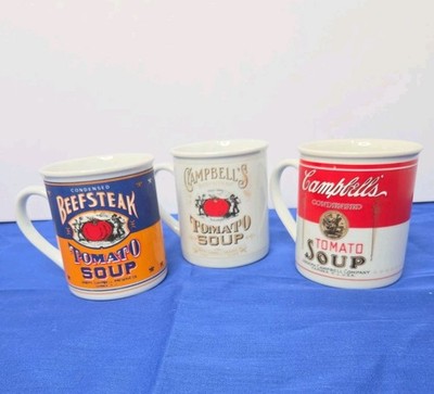 Vintage Campbell's Tomato Soup 125th Anniversary Coffee Mug Cup 9 oz - Set of 3