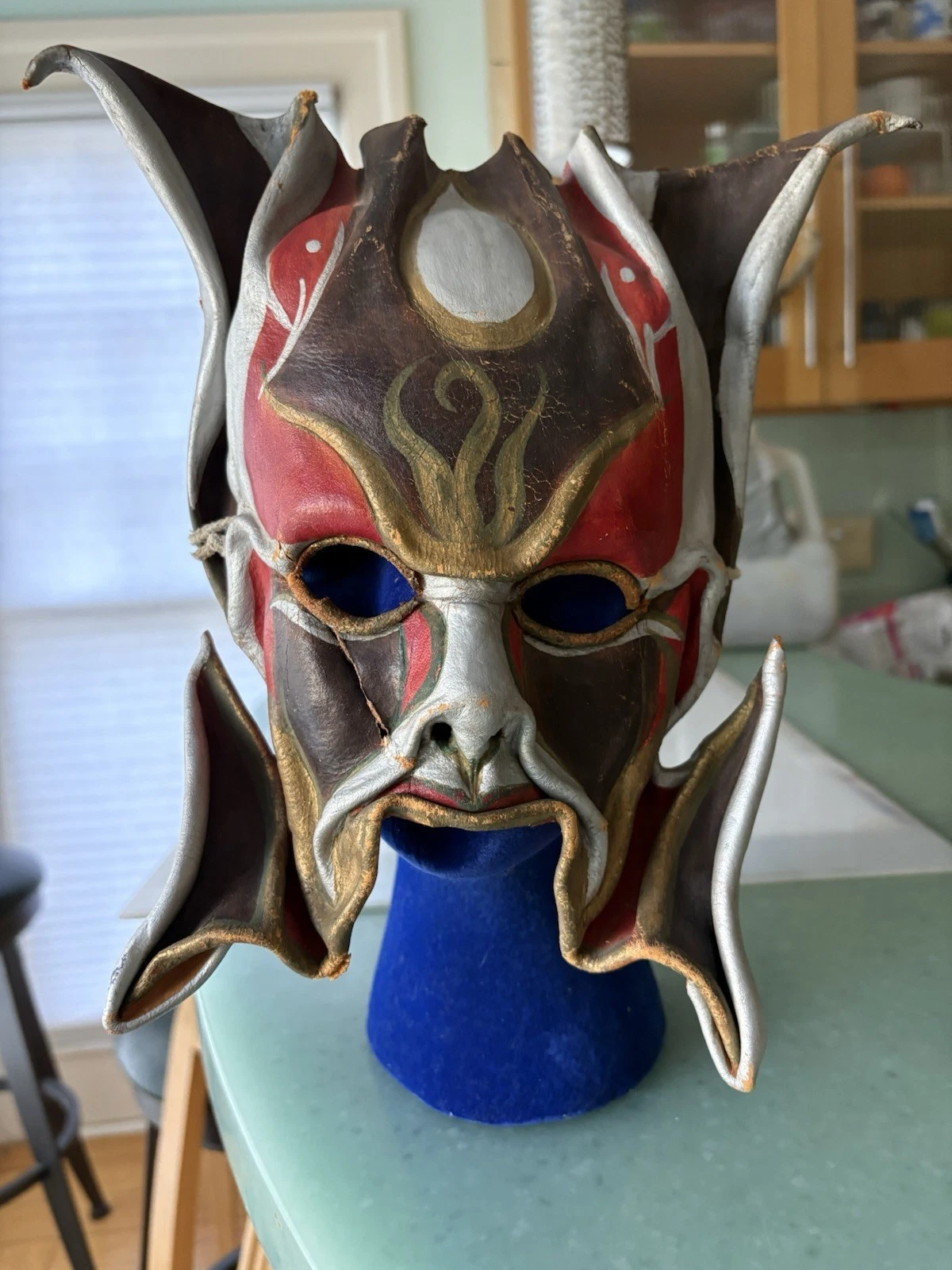 VTG Handcrafted Leather Mask New Orleans Costume Cosplay Renaissance Scary