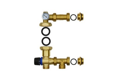 Festwertregelset für Fußbodenheizung ohne Pumpe Messing Mischventil IBO 235 mm
