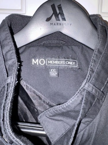 Members Only Men's Black Bomber Jacket Full Zip Stand-Up Collar Size XL/2XL image 2