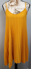 See You Monday Swing Dress Womens Small Yellow Sleeveless Scoop Neck Lightweight