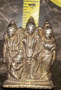 3.5" Brass Ram Darbar Murti Rama Sita Lakshman Hanuman Statue Hindu Religious