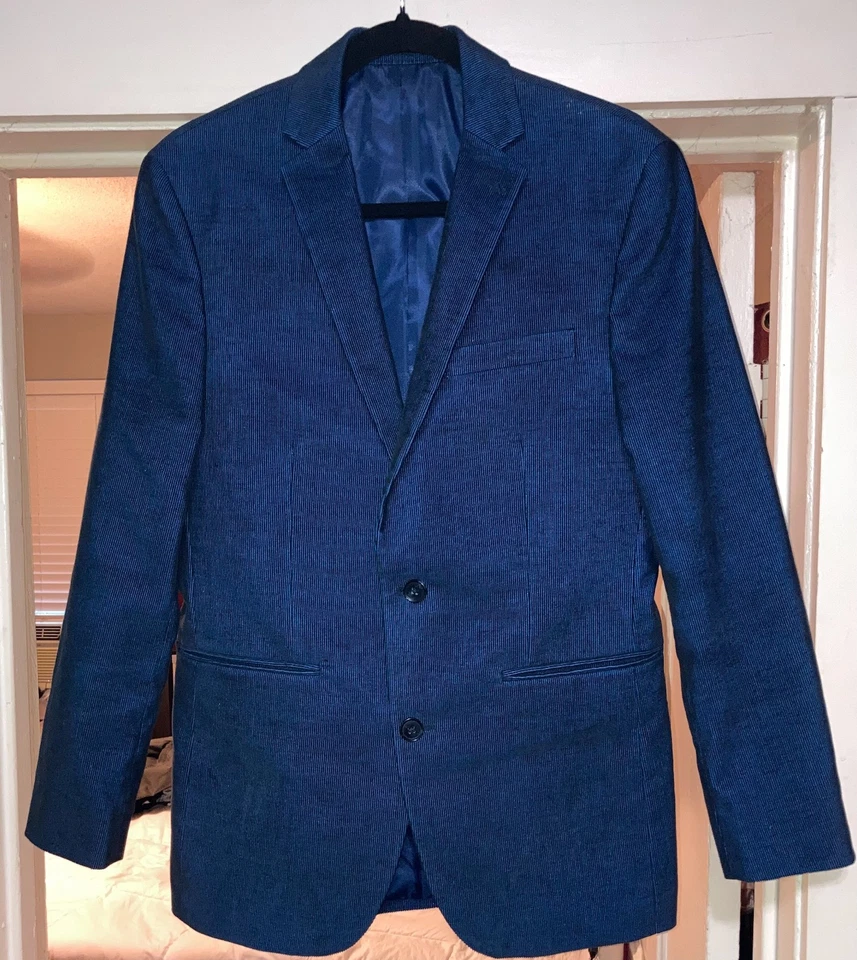 Lot of 2 --Bar III  Blazers/Sport Coats 38R Grey Plaid and Navy Corduroy - Image 3 of 4