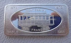 1 oz. Vintage 1973 PATRICK MINT Cable Car art bar .999 fine silver