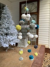 Bla Bla Baby Crib Mobile Puff Ball Soft Toy Nursery Decor