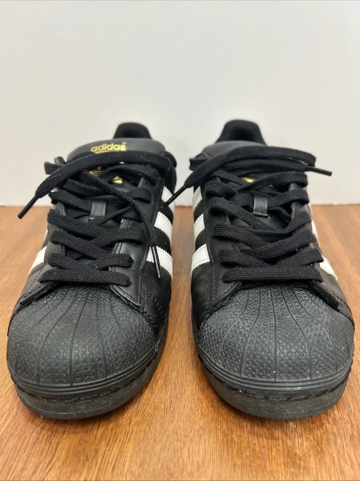 Size 9 Women - Adidas Superstar Core Black White Gold B9397 Date 09/16 - Image 3 of 4