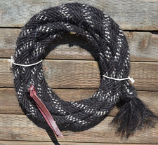 Jose Ortiz 3/4" melena pelo mecate riendas 6 x 22' - negro y negro/blanco
