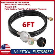 6FT Propane Regulator Hose for Blackstone 28" / 36" Griddle 1PSI Gauge 1-Pack