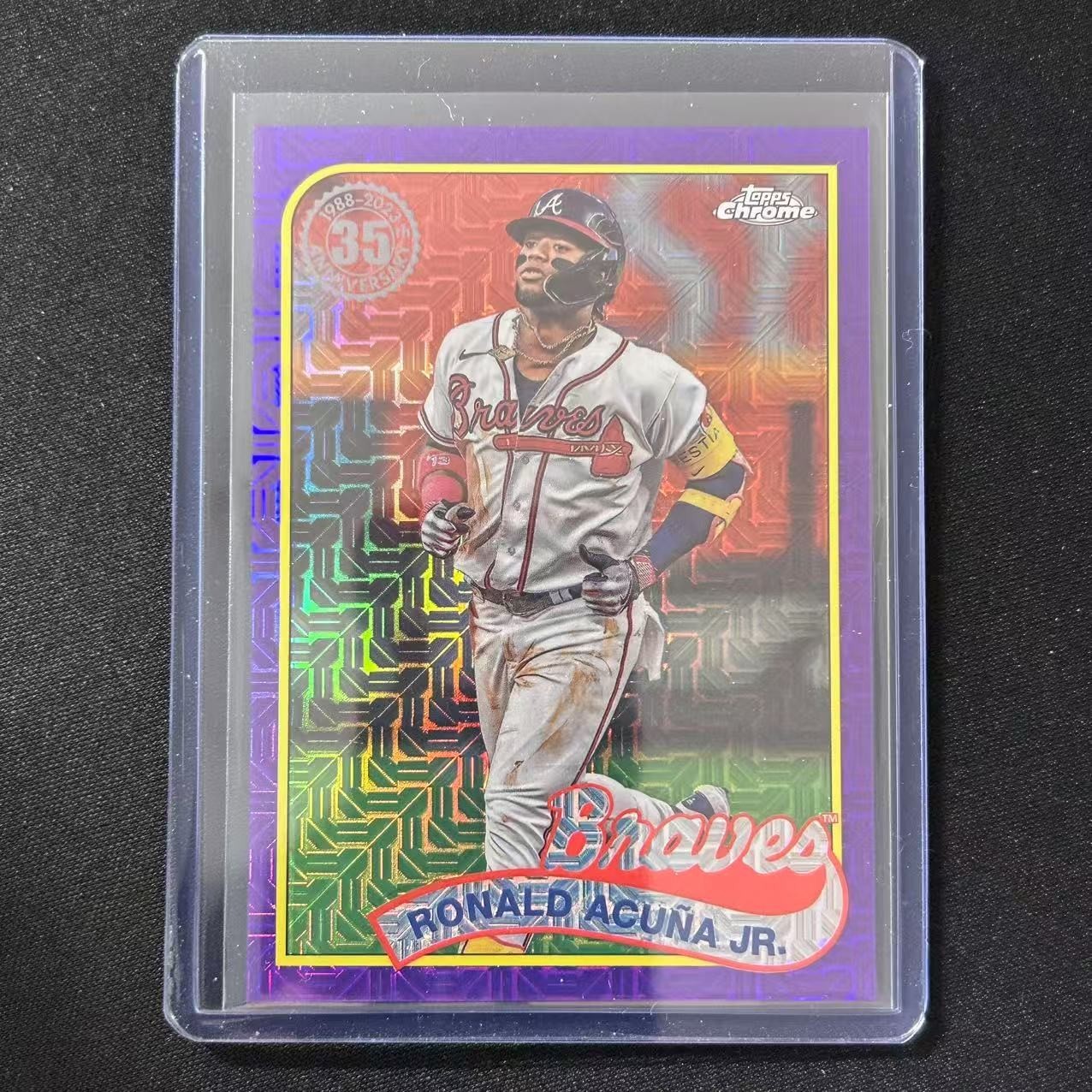 🔌IU 2024 TOPPS SERIES 1 SILVER PACK '89 CHROME PURPLE MOJO /75 RONALD ACUNA JR.