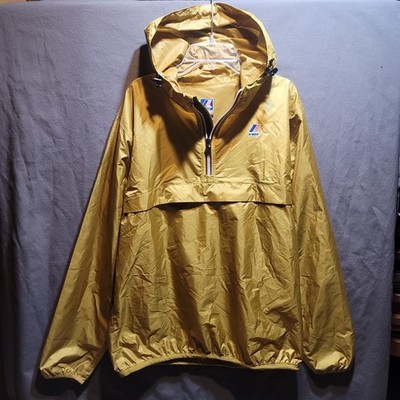 K-Way Le Vrai 3.0 Claude Sant Ambroeus Yellow Pullover Windbreaker Jacket Size L