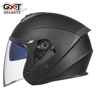 DOT Motorcycle Helmets Half Open Face Jet Helmet with Dual Visor Scooter Casco