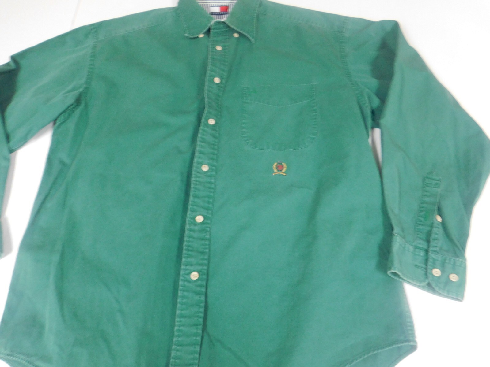 Tommy Hilfiger Mens Shirt Large green regular button down eBay