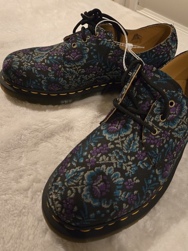 Neu Dr. Martens 1461 Floral Jacquard Oxford Schuhe Herren 8 & Damen 9 lila blau - Bild 4 von 6