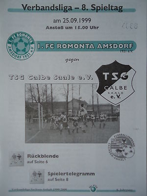 Programme 1999/00 FC Romonta Amsdorf v TSC Calbe Saale